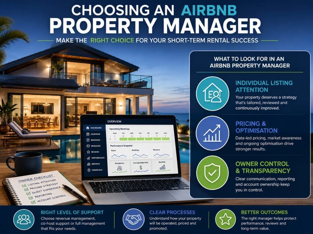 Airbnb owner comparing property management options, listing attention, pricing strategy and account control for a short-term rental.