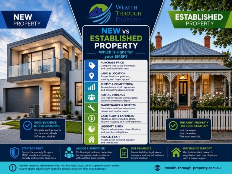 New and established Australian properties compared using price, land, rental evidence, maintenance, supply, liquidity and resale criteria.