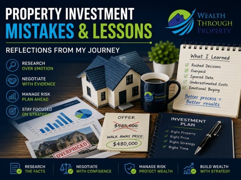 Australian property investor reviewing past buying mistakes, finance decisions, due diligence and lessons for a stronger investment strategy.