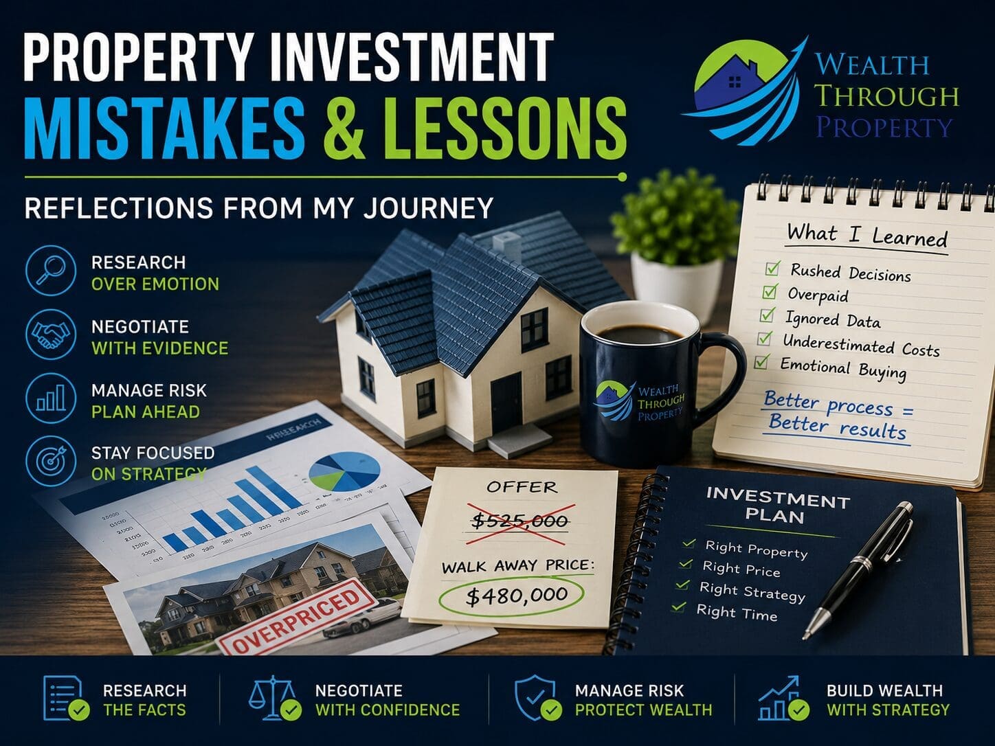 Australian property investor reviewing past buying mistakes, finance decisions, due diligence and lessons for a stronger investment strategy.