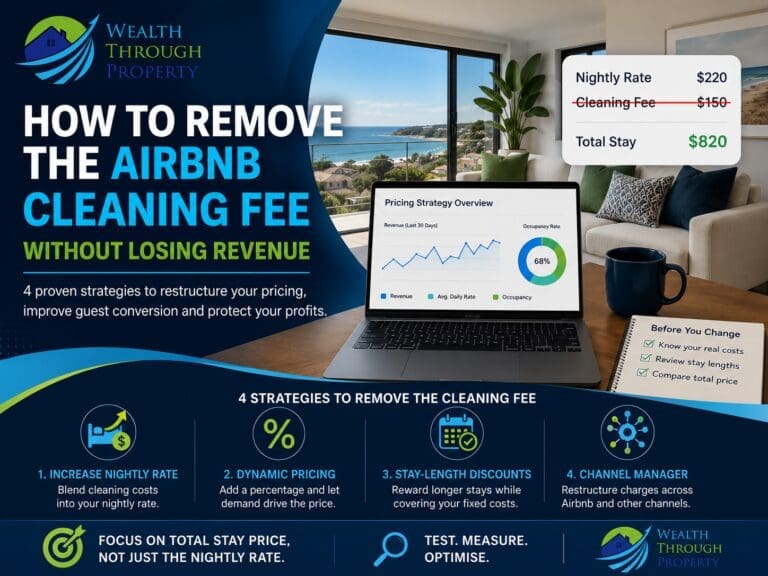 Airbnb host reviewing how cleaning costs affect nightly rates, stay length and the total guest price.